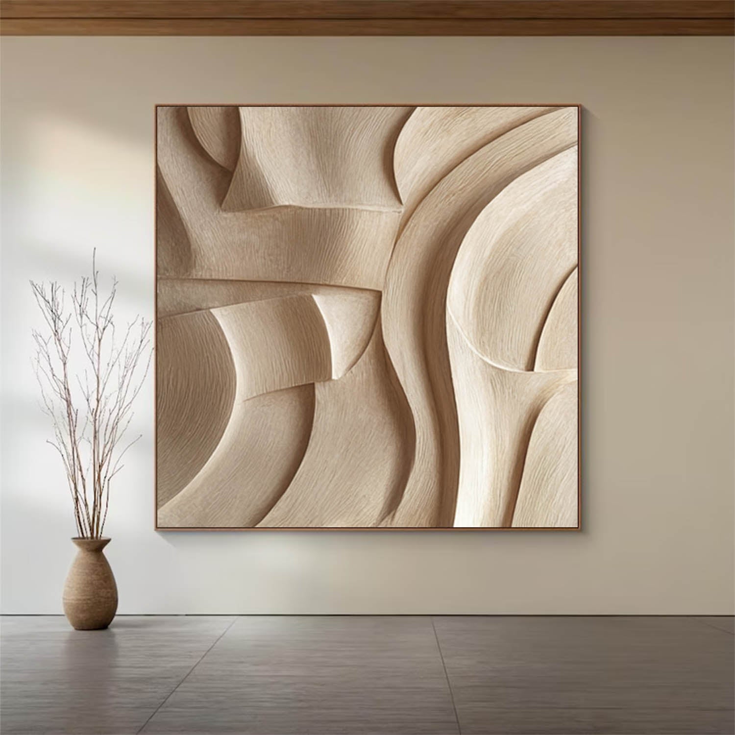 Geometric Wood Wall Art Wood carving wall art Sculptured art Painting