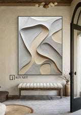 Beige grey wood carving wall art Beige grey Sculptured art Vertical wood carving wall art Customized colors