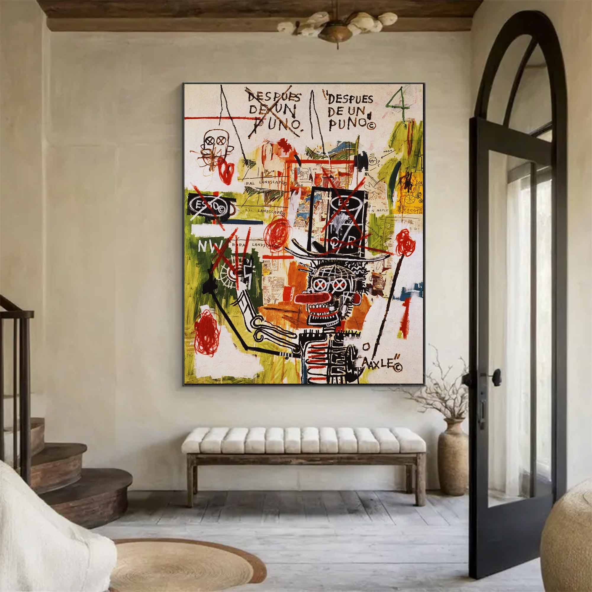 street graffiti art,vibrant colorful style of Basquiat art,Pop art