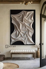 Black and White sculpture Textured Wall art Sculptured Wood Block Art Sculptured art Painting