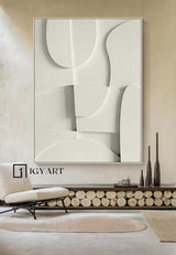 Customized colors Wood carving wall art White Textured Wall art White Sculptured art Painting White sculptured minimalist art 