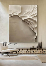 Beige grey Sculptured art Beige grey wood carving wall art Vertical wood carving wall art Customized colors