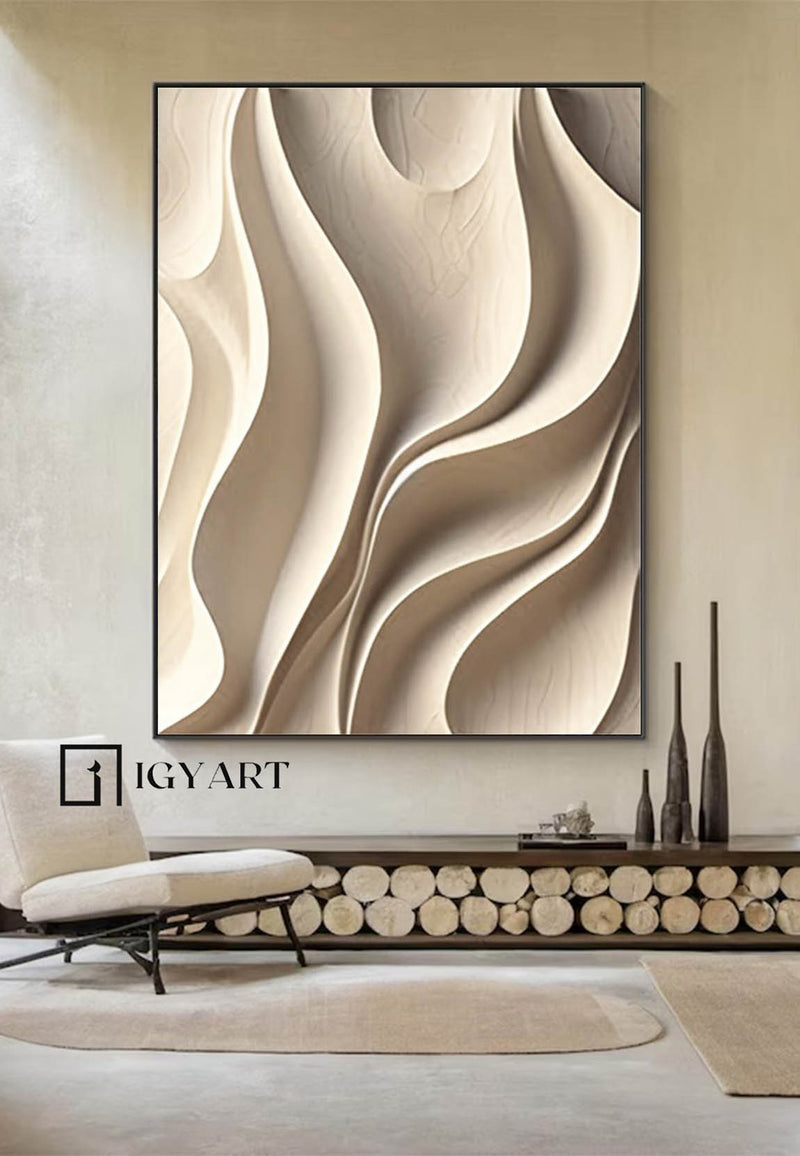 Vertical wood carving wall ar Begie wood carving wall art Beige Sculptured art Customized colors