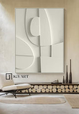 White sculptured minimalist art Customized colors Wood carving wall art White Textured Wall art White Sculptured art Painting