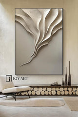 Beige grey wood carving wall art Beige grey Sculptured art Vertical wood carving wall art 