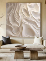 Beige Sculptured art Painting Art sculpture Textured Wall Decor Beige 3D Textured Wall Decor