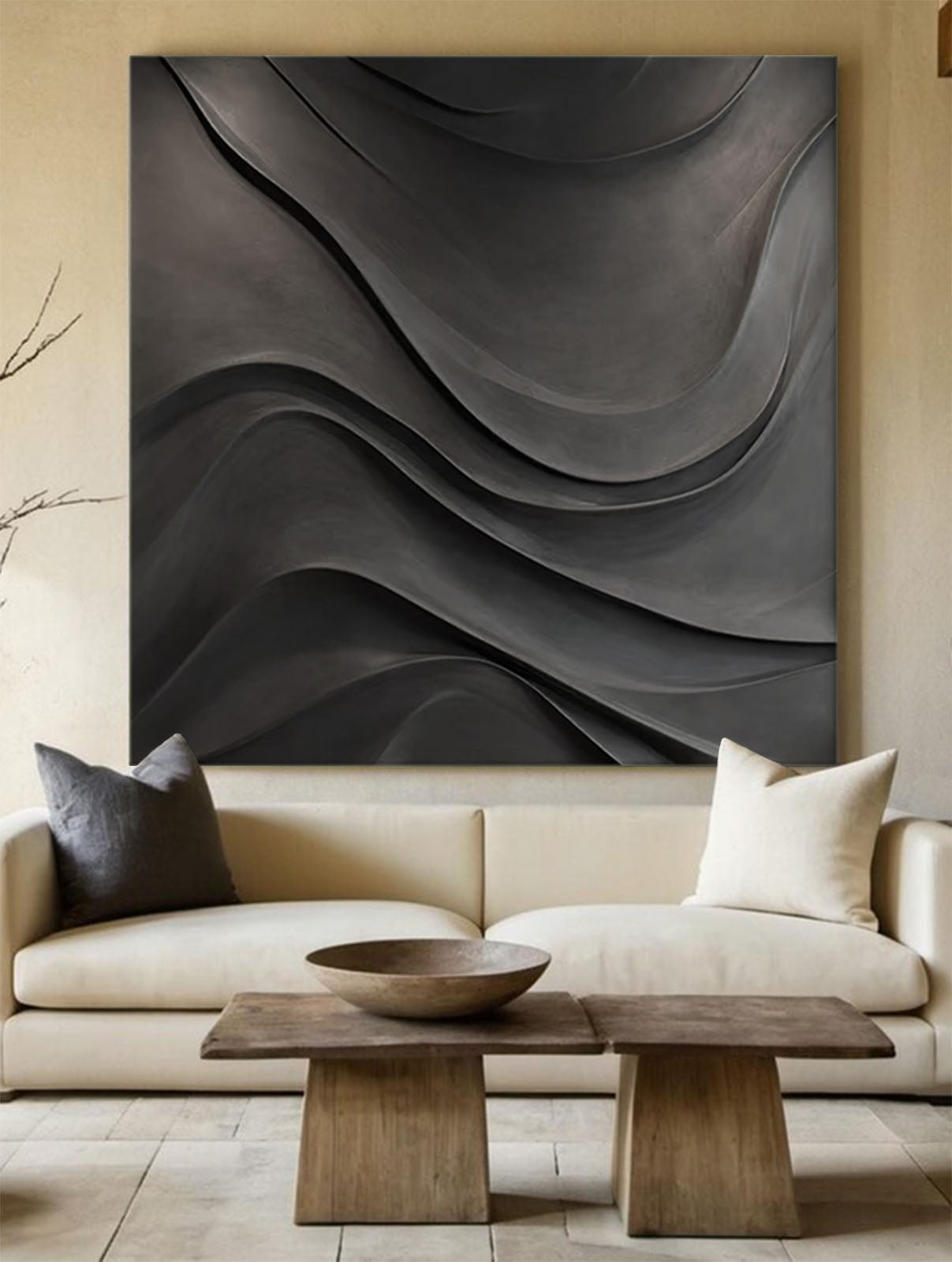black Sculptured art Painting Art sculpture Textured Wall Decor black 3D Textured Wall Decor Customizable colors