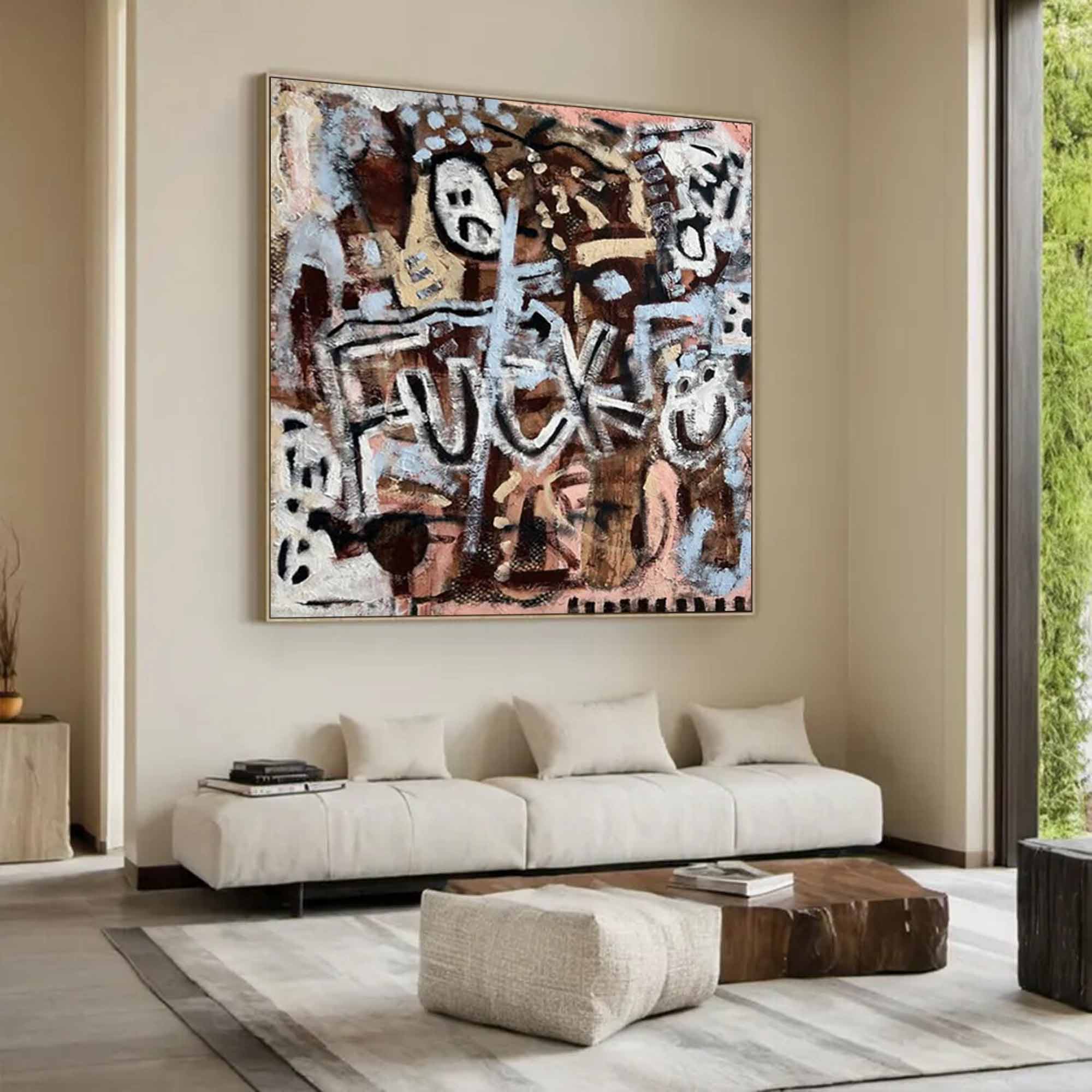 Brown abstract painting street graffiti art painting graffiti-style painting