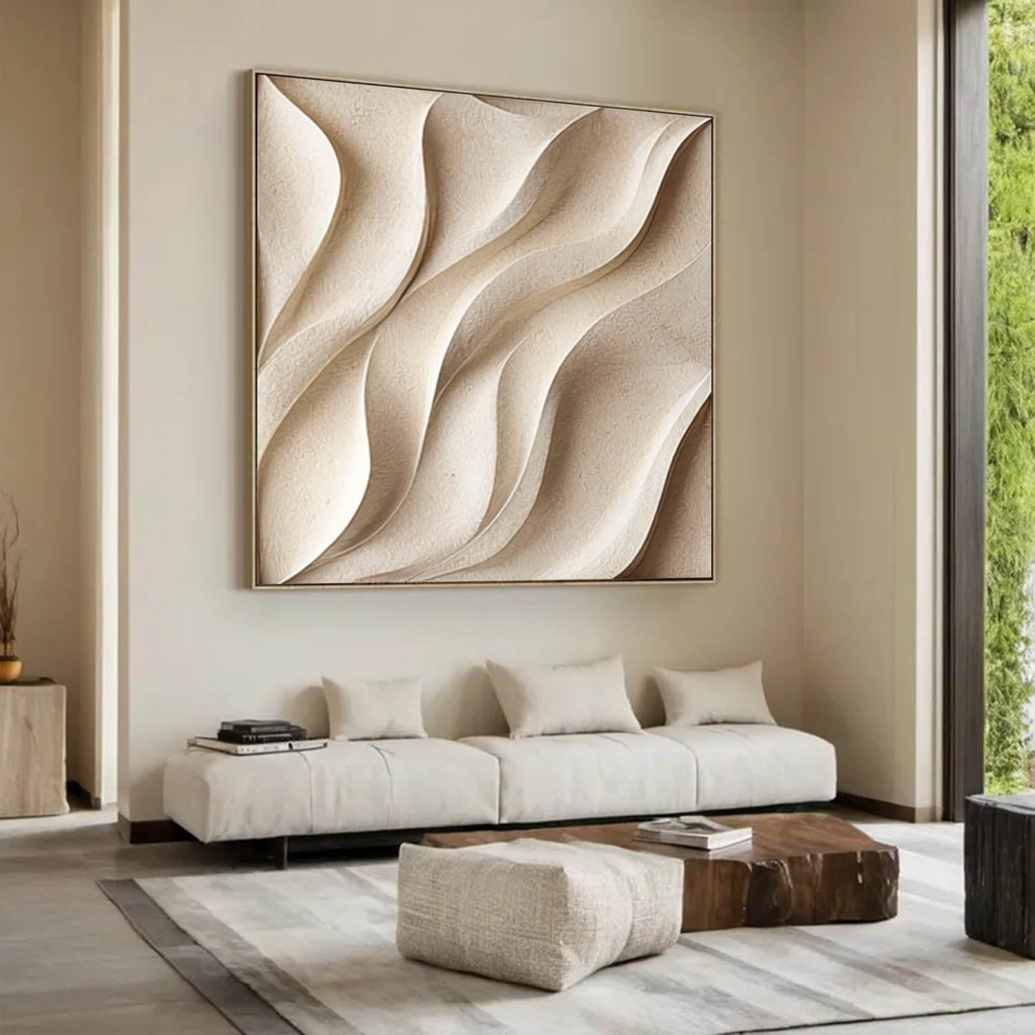 Sculptured art Painting Wood carving wall art 3D Textured Wall Decor 