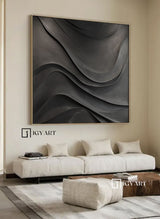 black Sculptured art Painting Art sculpture Textured Wall Decor black 3D Textured Wall Decor Customizable colors