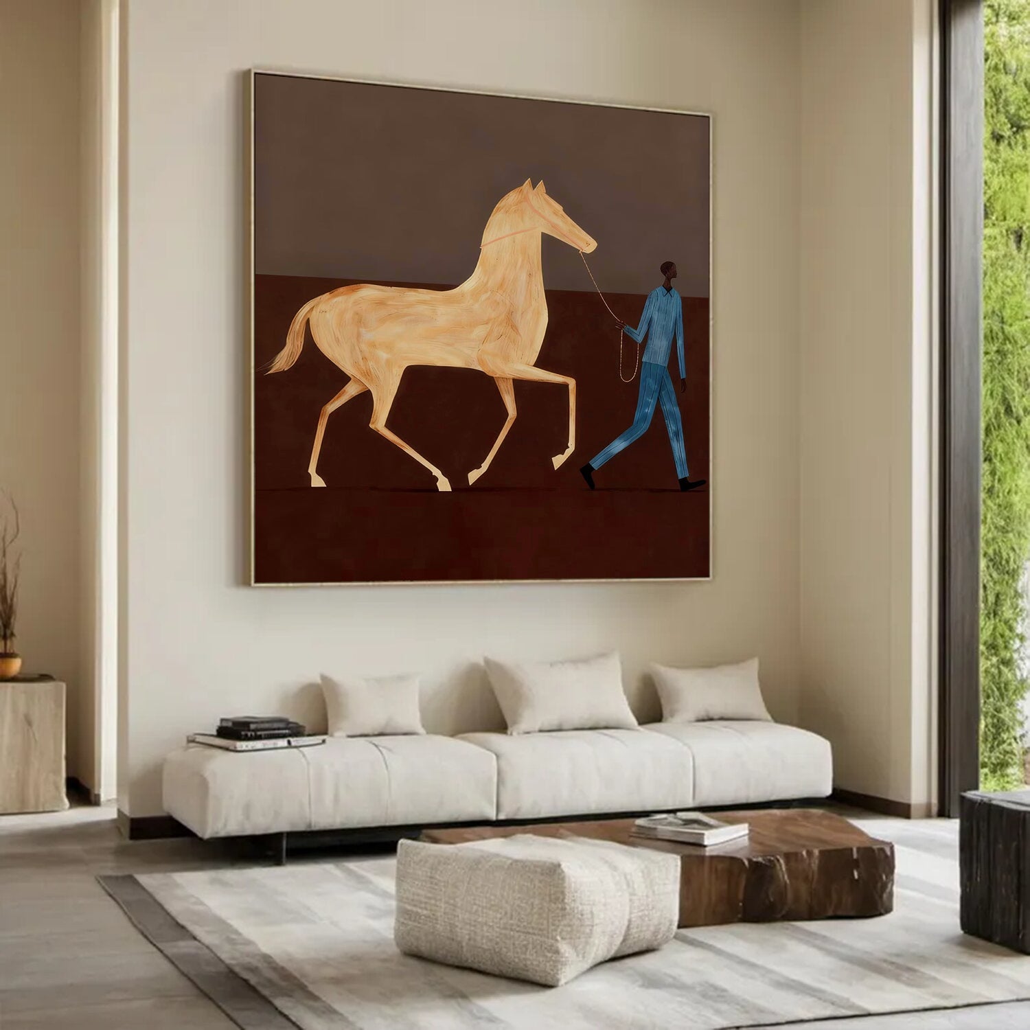 Horse Wall Art, Equestrian Art, Horse Lover Gift Modern Horse Painting