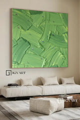 Green Textured Wall Art Large Green Abstract Painting Green Canvas Wall Art Golf Course Painting