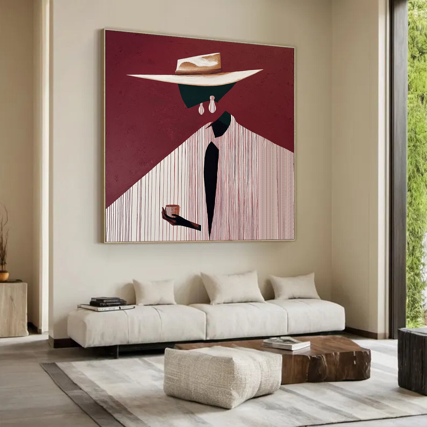 Confident Portrait Painting - Urban Chic Figural Oil Paintings