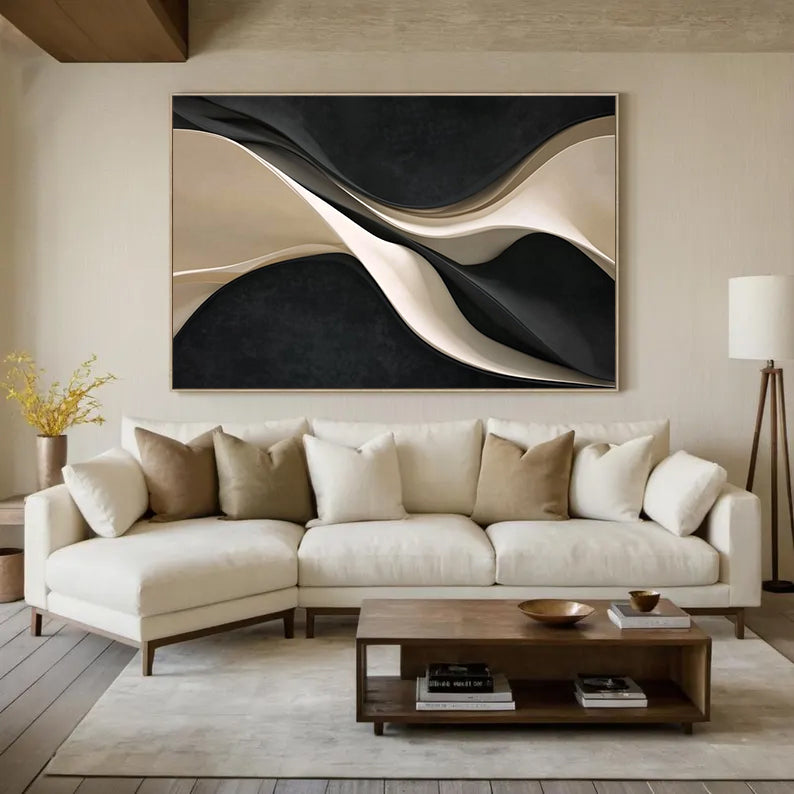 Black white wood texture wall decor painting wood sculpture wall art