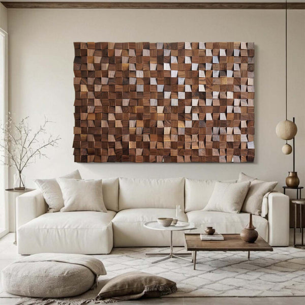 brown Sculptured art Painting brown Wood carving wall art brown 3D Textured Wall Art  