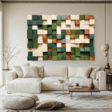 Green Sculptured art Painting Green Wood carving wall art Green Abstract 3D Textured Wall Art