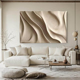 Wood carving wall art Art Beige Sculptured art Painting sculpture Abstract 3D Textured Wall Art