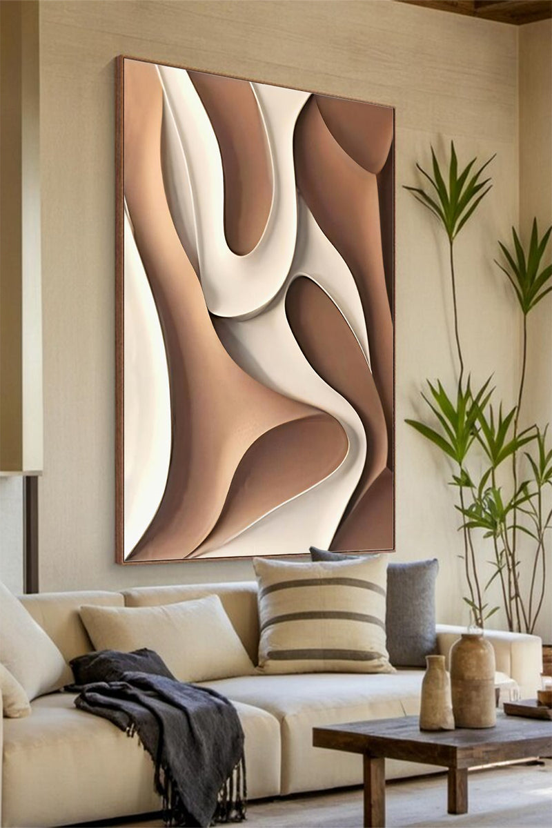 Reddish brown Textured Wall art brown Sculptured art Painting Wood carving wall art Customized colors