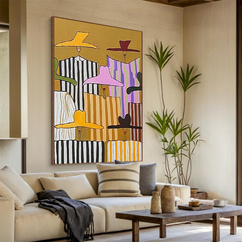 Hand-Painted Abstract Portrait Oil Painting -Fashion-modern abstract woman portrait painting