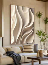 Vertical wood carving wall ar Begie wood carving wall art Beige Sculptured art Customized colors