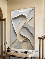 Beige grey wood carving wall art Beige grey Sculptured art Vertical wood carving wall art Customized colors