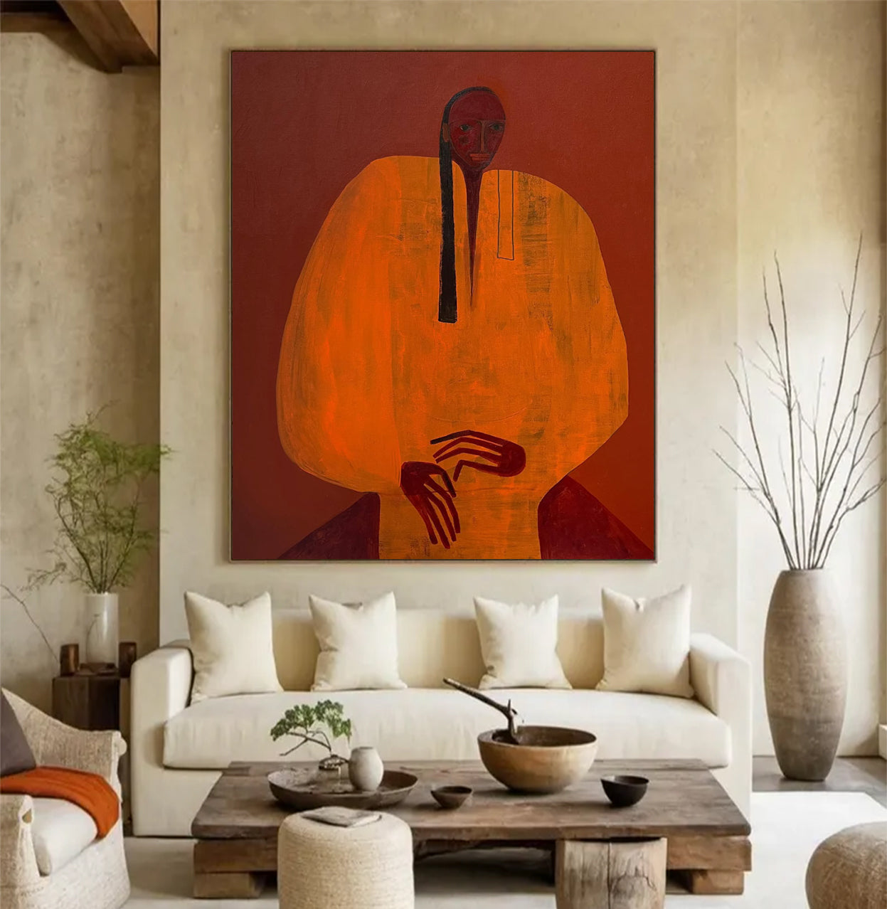 Surrealist Portrait Figure painting Boho Abstract figurative painting