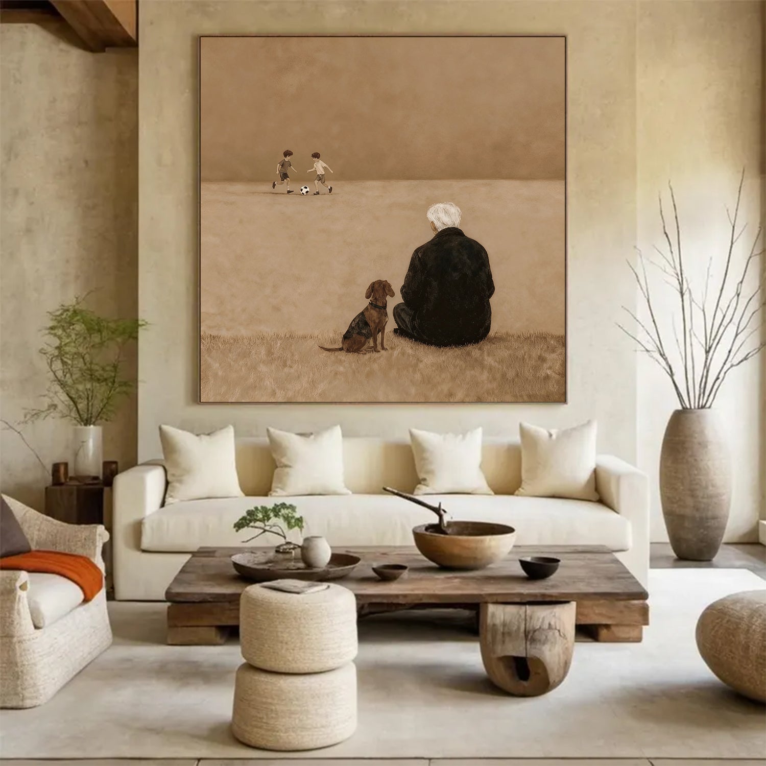 Nostalgic Senior & Pet Companion Wall Decor for Home Living Room