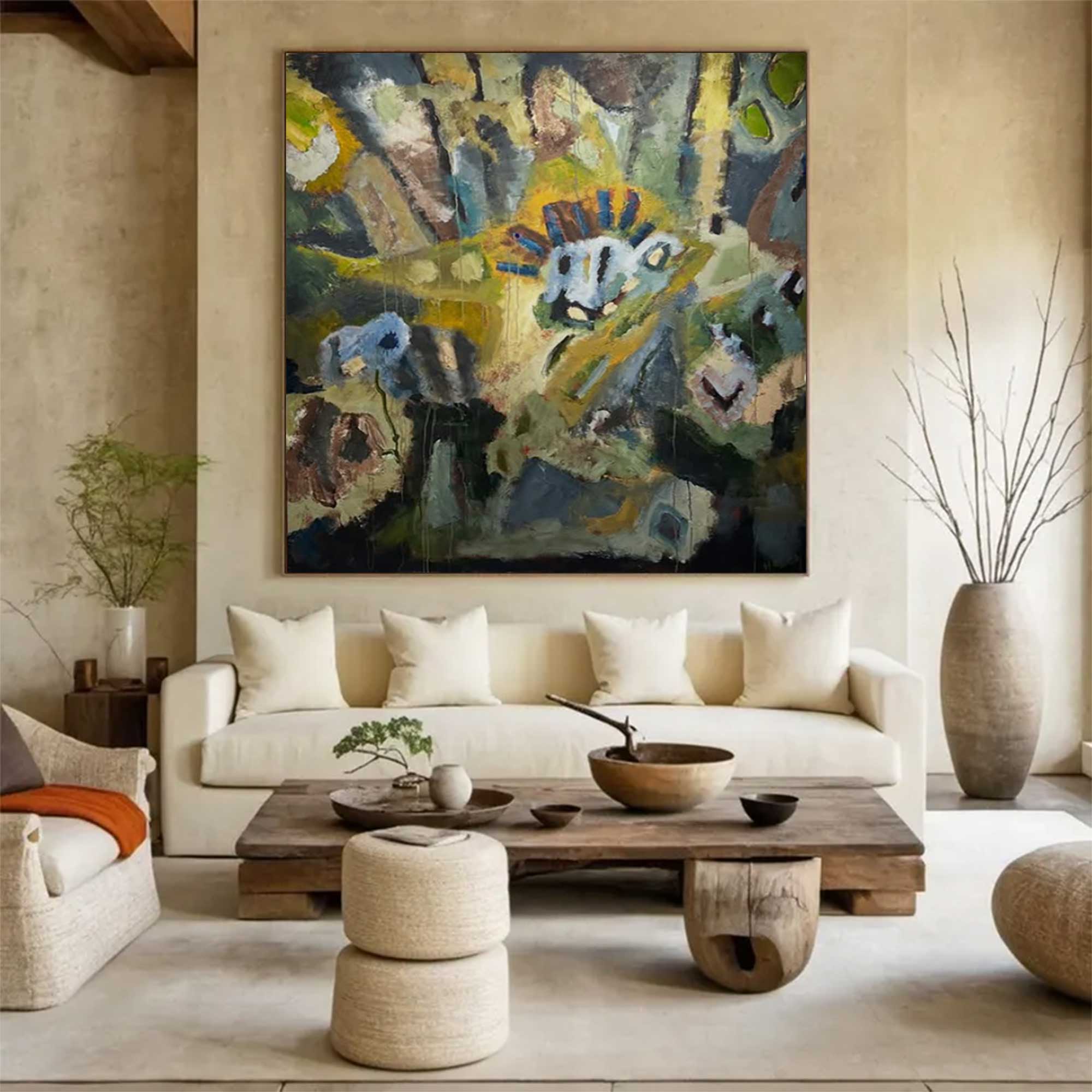 street graffiti painting graffiti-style painting Green abstract painting 