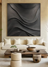 black Sculptured art Painting Art sculpture Textured Wall Decor black 3D Textured Wall Decor Customizable colors