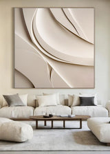 Beige Sculptured art Painting Art sculpture Textured Wall Decor Beige 3D Textured Wall Decor Customizable colors