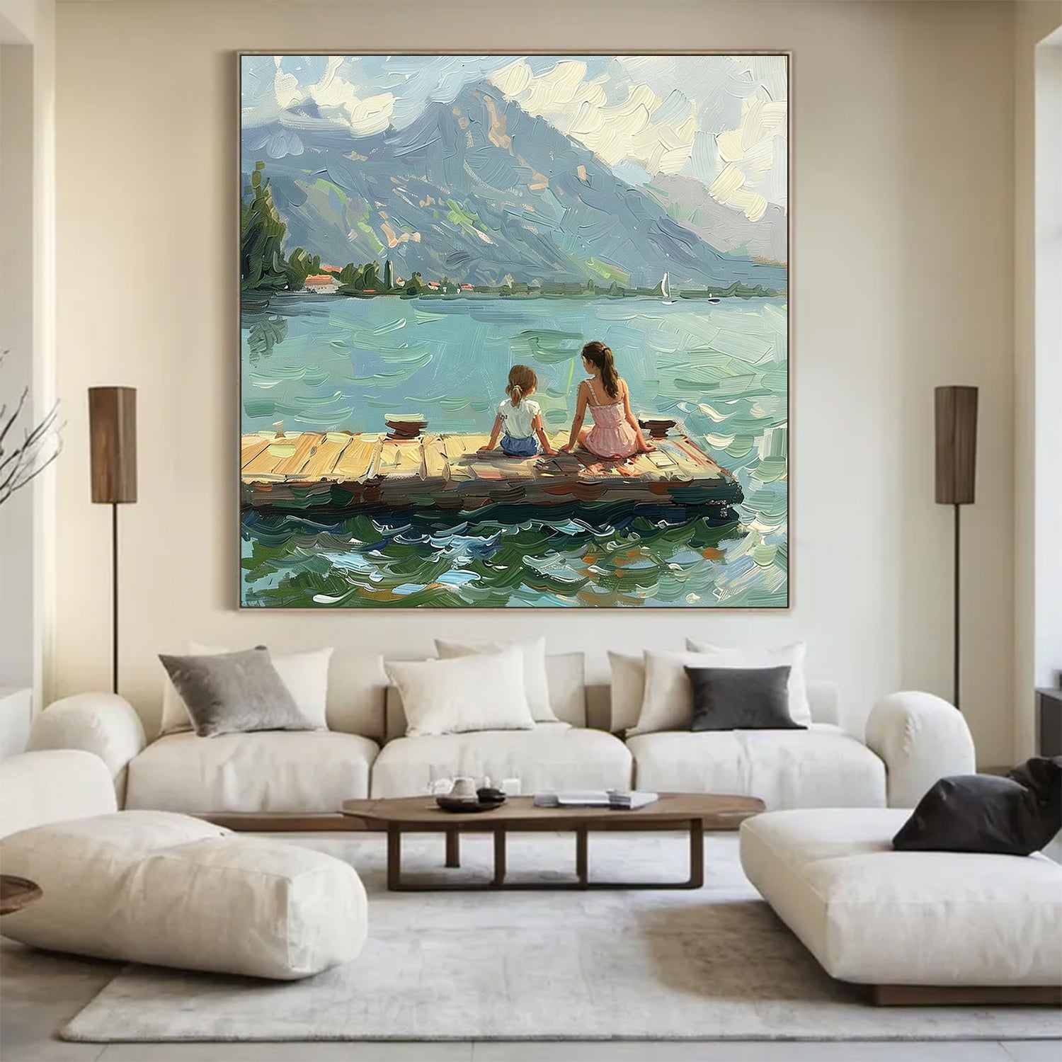large Green Hand-painted oil painting Custom Nursery wall art girl from photo
