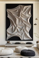 Black and White sculpture Textured Wall art Sculptured Wood Block Art Sculptured art Painting