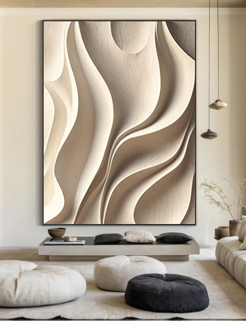 Vertical wood carving wall ar Begie wood carving wall art Beige Sculptured art Customized colors