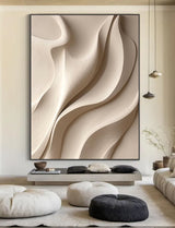 Begie wood carving wall art Vertical wood carving wall ar Beige Sculptured art Customized colors