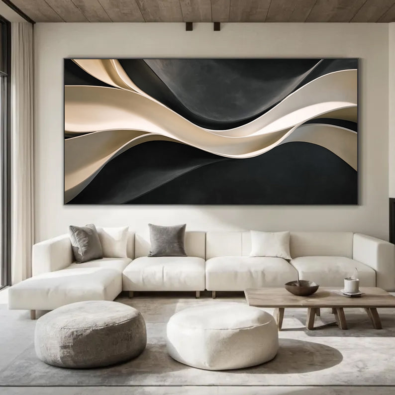 3D Textured Wood Wall Art Contemporary 3D Wall Sculpture Decor 