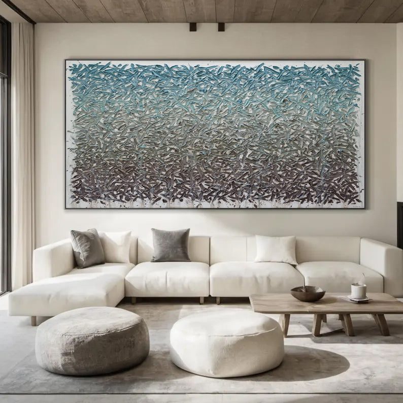 Large Blue abstract painting Blue textured wall art Blue wall art 