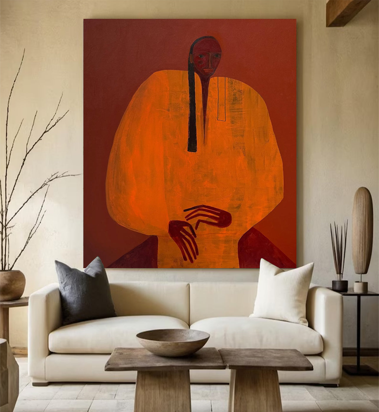 Surrealist Portrait Figure painting Boho Abstract figurative painting