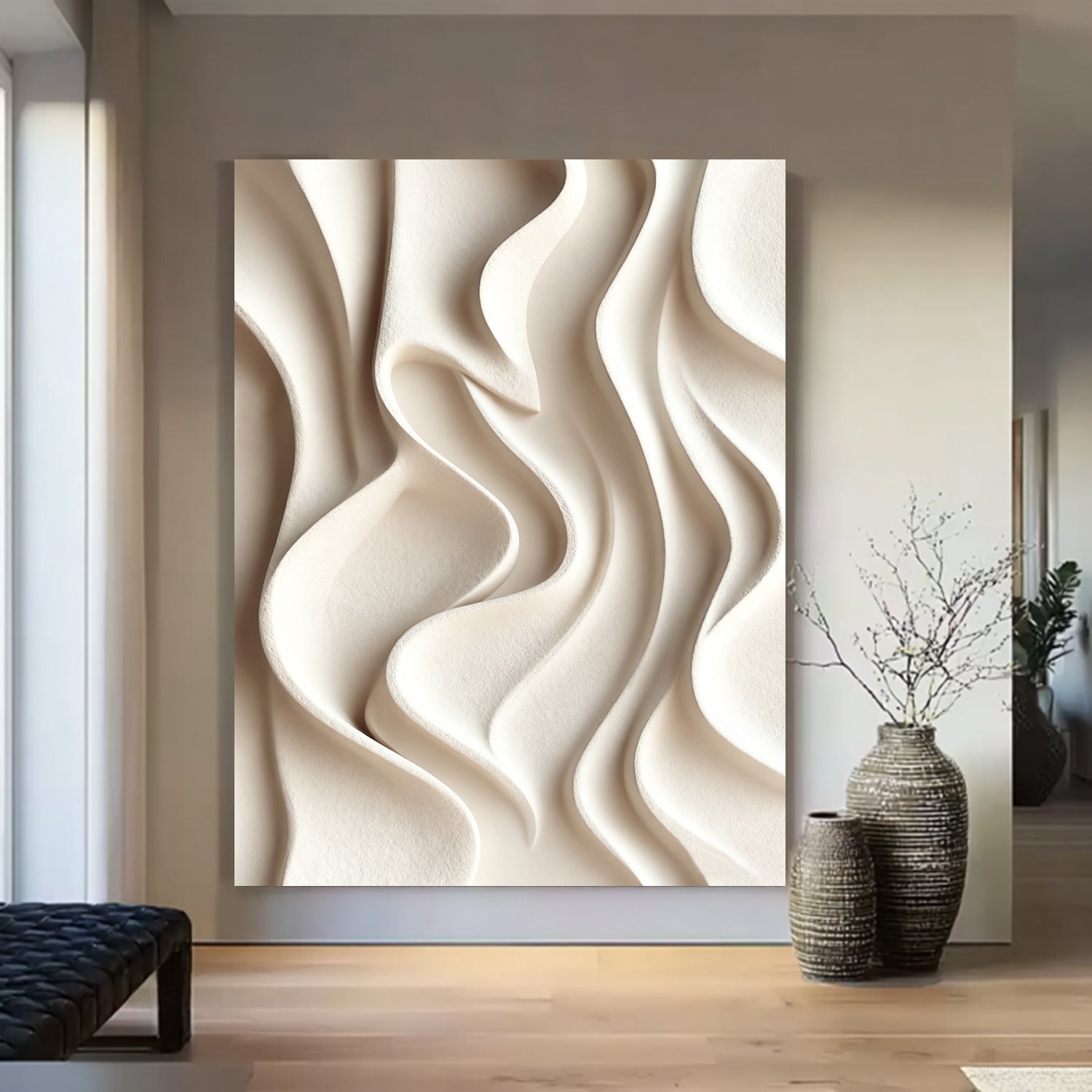 Sculptured art Painting Wood carving wall art 3D Wood Textured Wall art