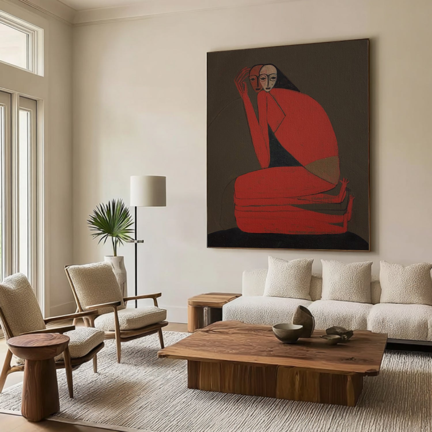 Surrealist Portrait Figure painting Boho Abstract figurative painting