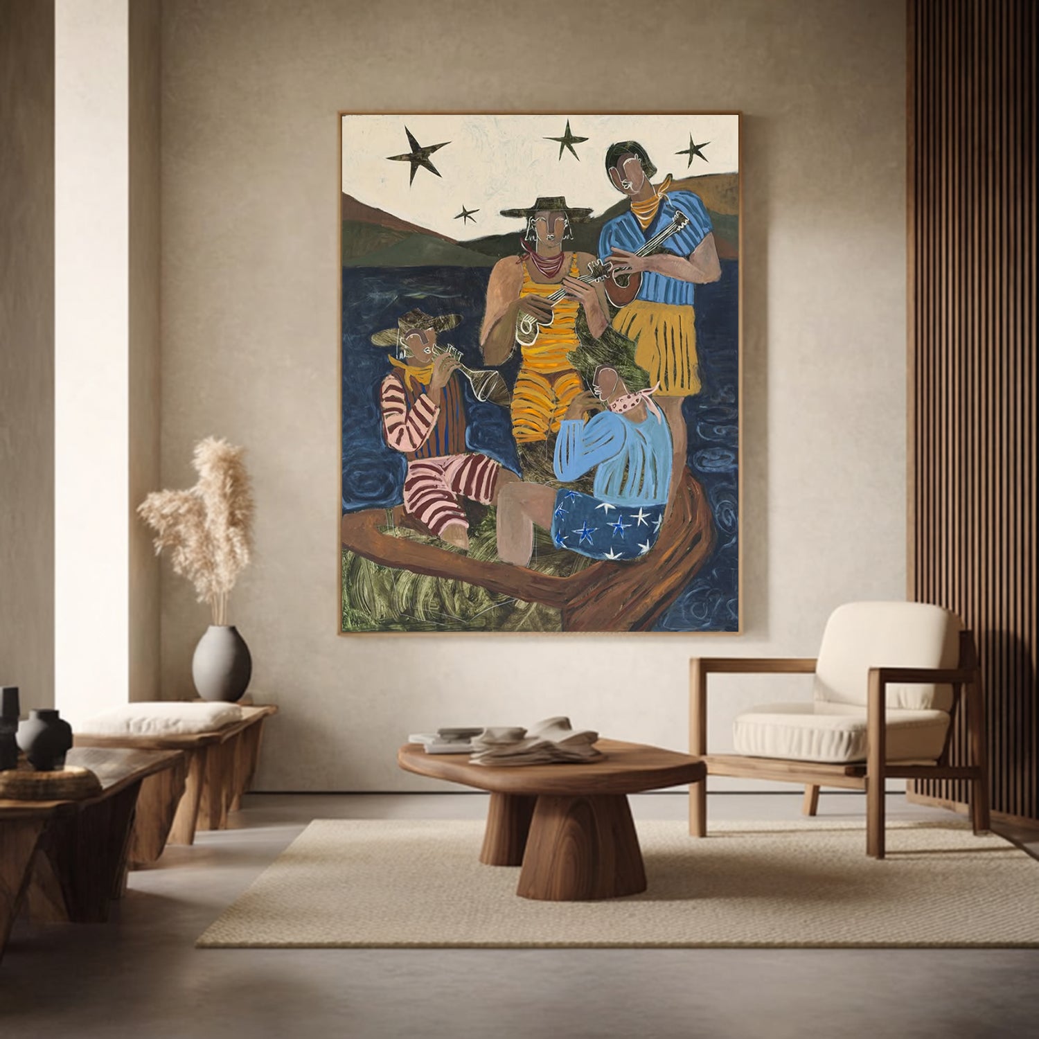 Mid-century Modern People Decor Modern Figurative Portrait Oil Painting