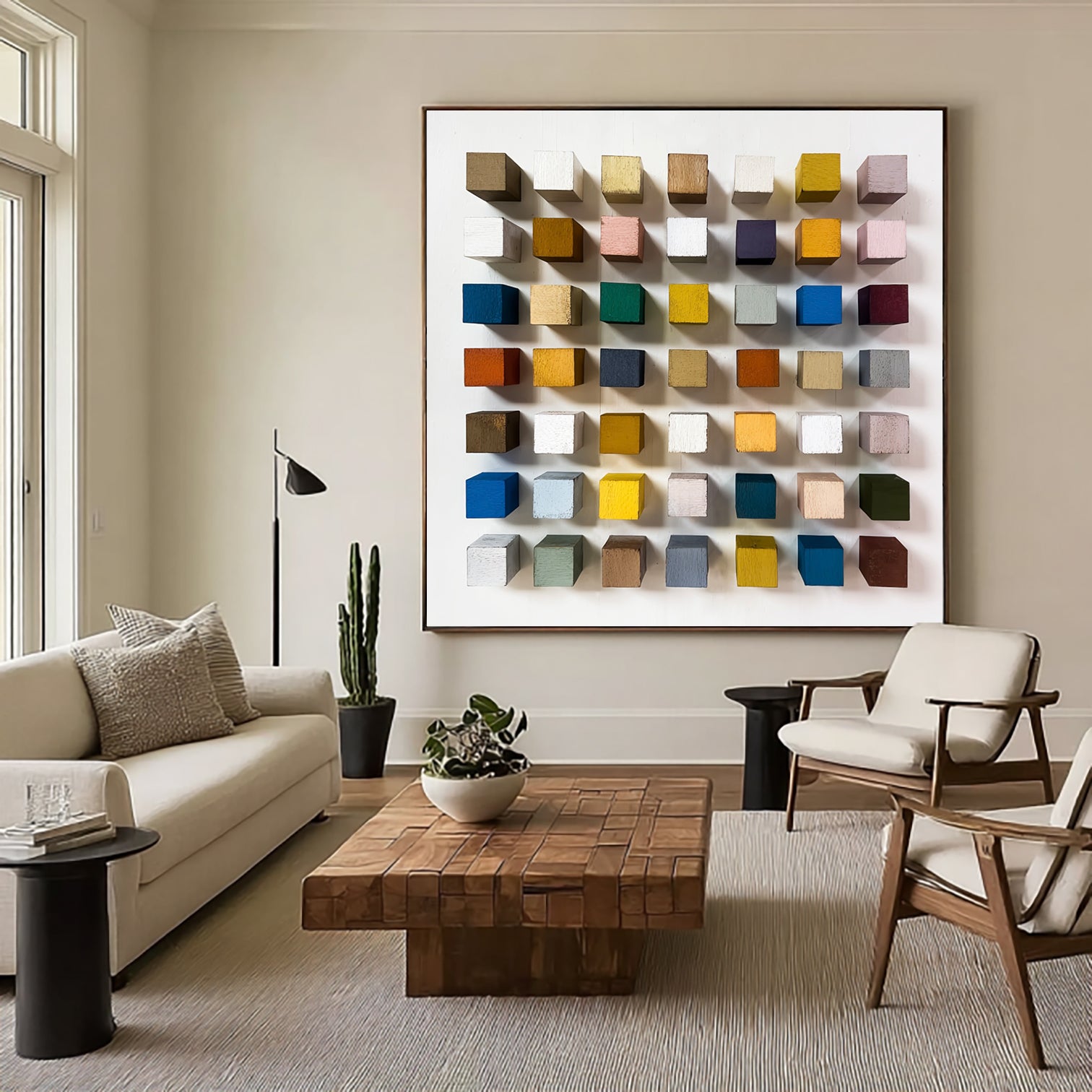 3D Wood Textured Wall Decor Colorful wooden wall art Colorful painting