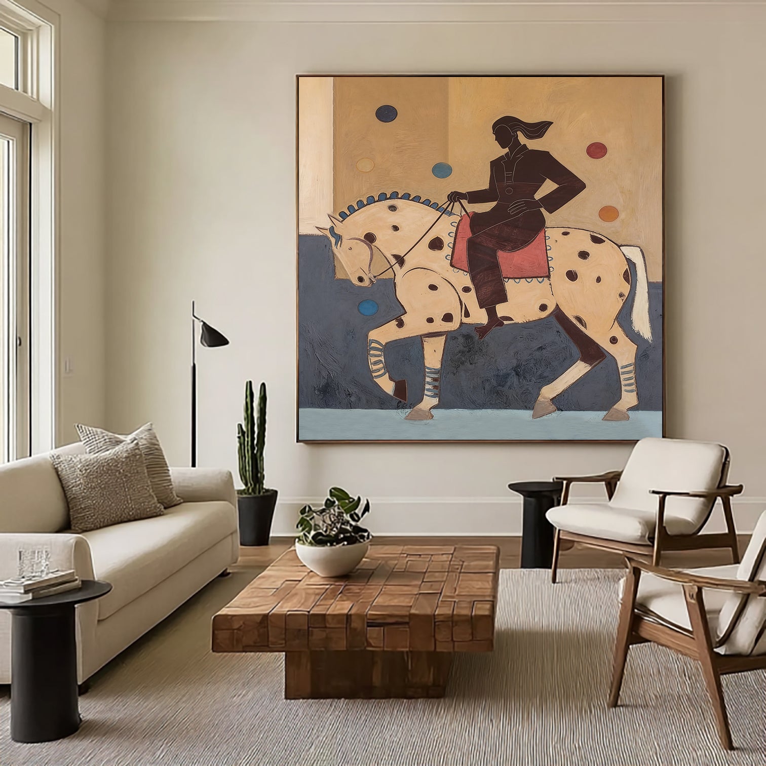 Mid Century Modern Horse Modern Folk Art Modern Equestrian Wall Art