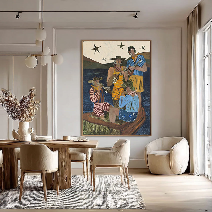 Mid-century Modern People Decor Modern Figurative Portrait Oil Painting
