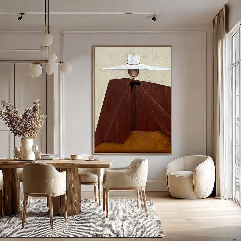 Hand-Painted Minimalist Abstract Portrait Art Contemporary Figuration art
