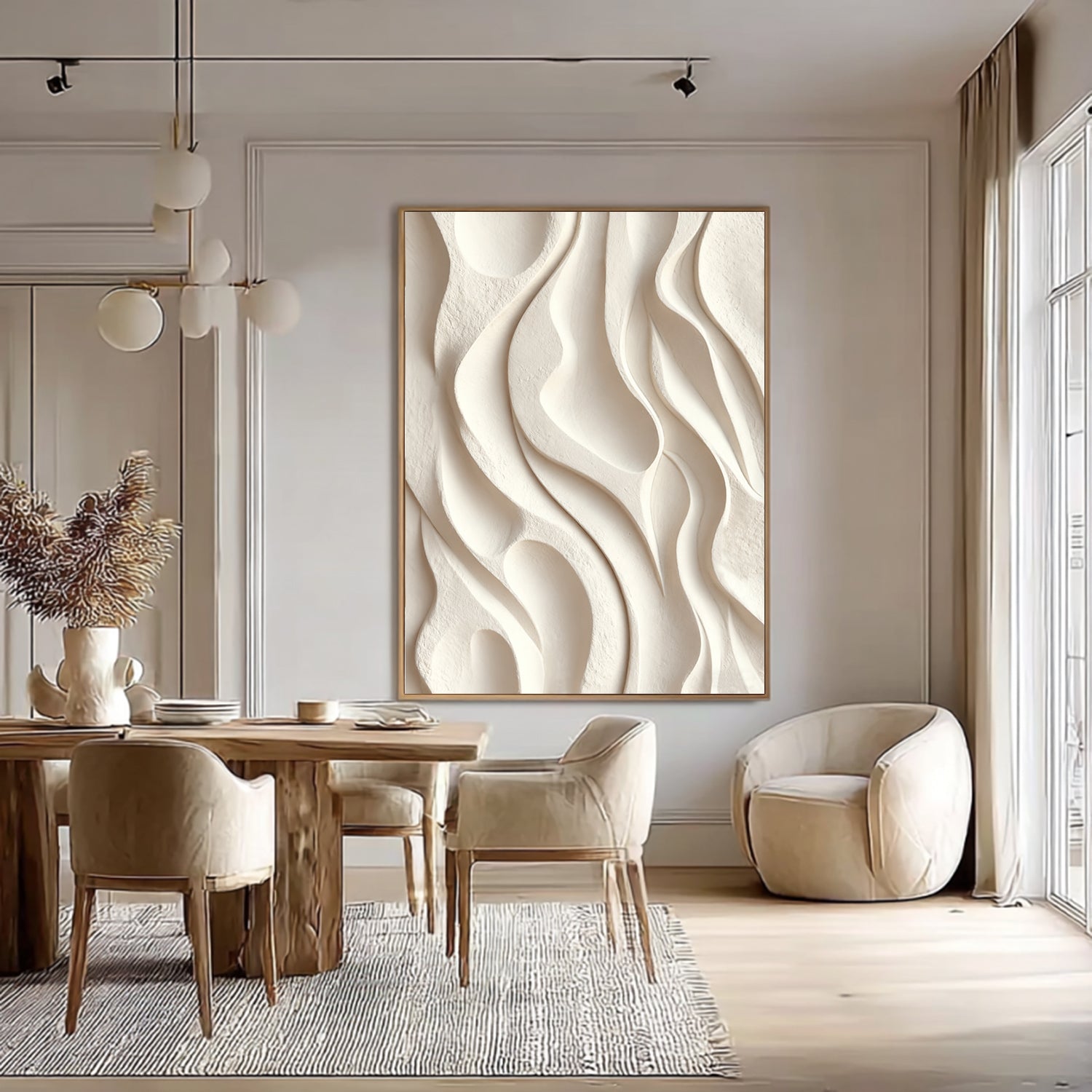 Wood carving wall art Wooden wall decor Art sculpture Textured Wall Decor