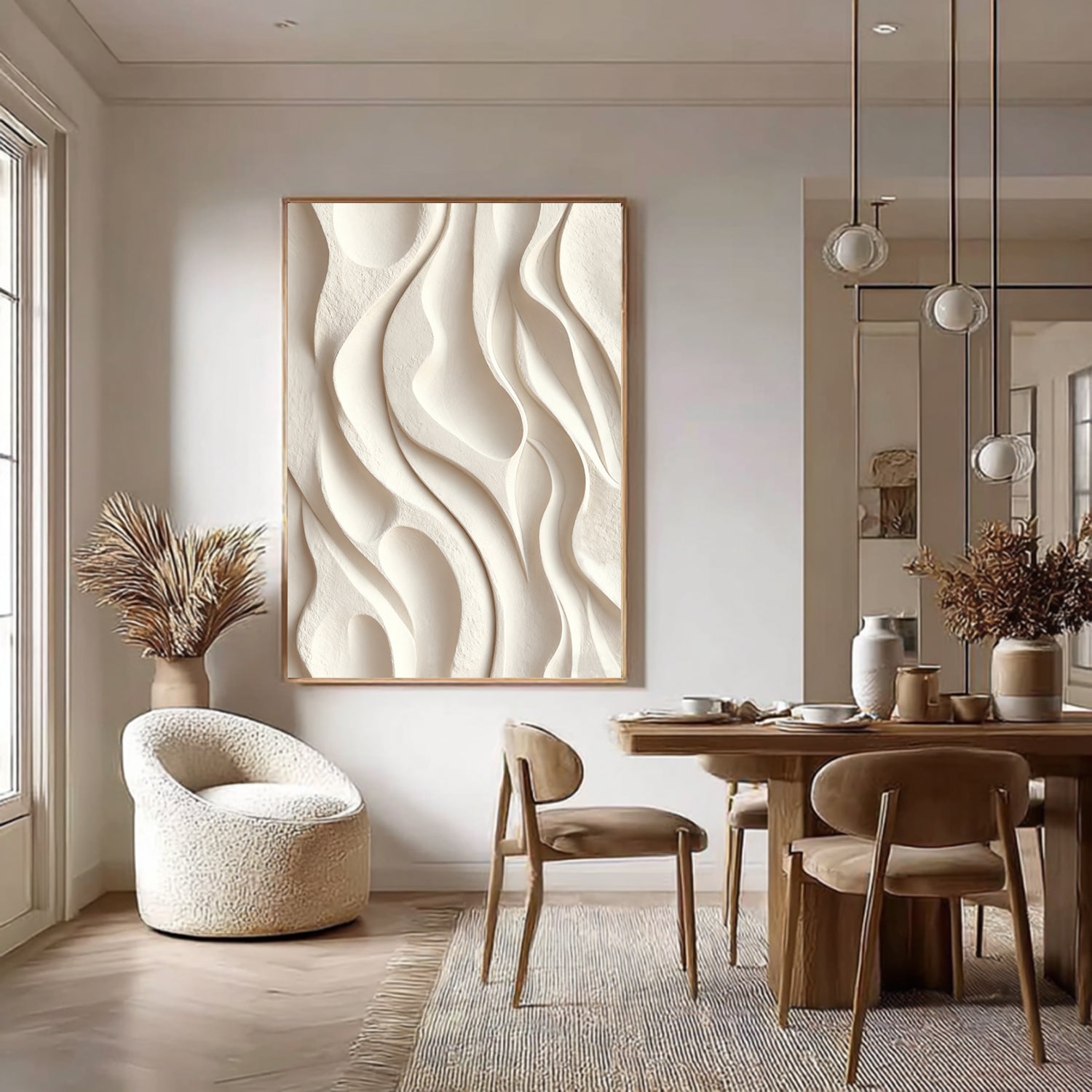 Wood carving wall art Wooden wall decor Art sculpture Textured Wall Decor