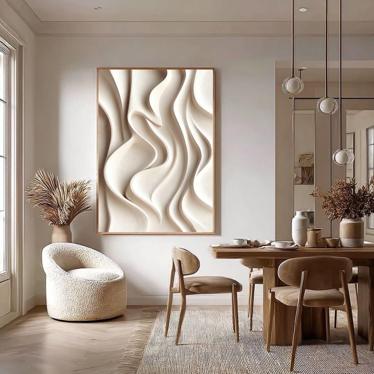 Sculptured art Painting Wood carving wall art 3D Wood Textured Wall art