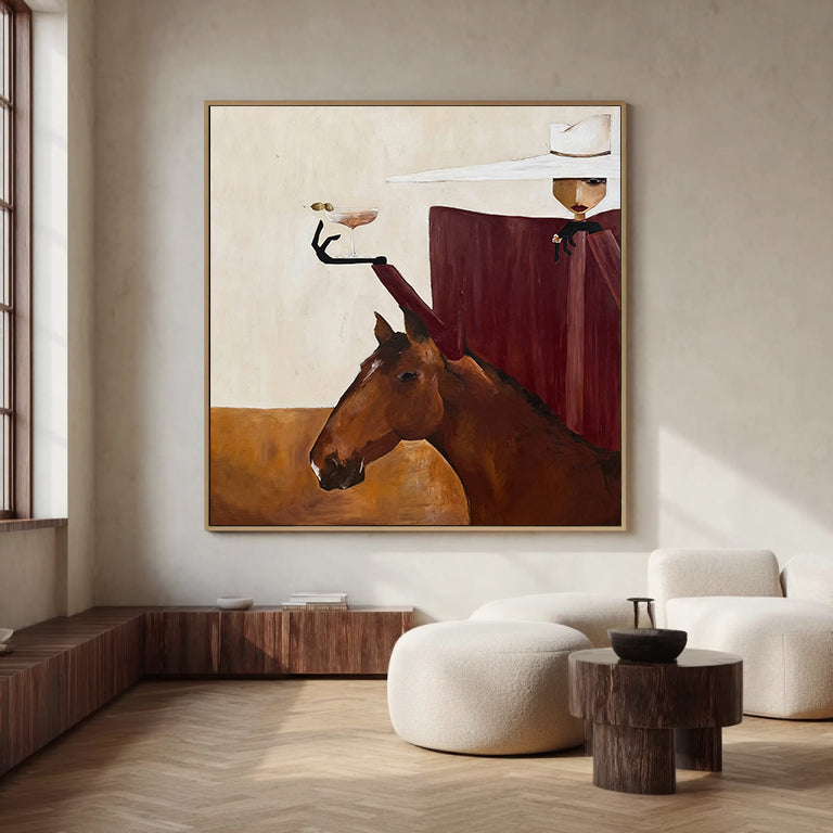 Mid-century Modern Minimalist Figure Painting Modern Abstract Lady Wall Art