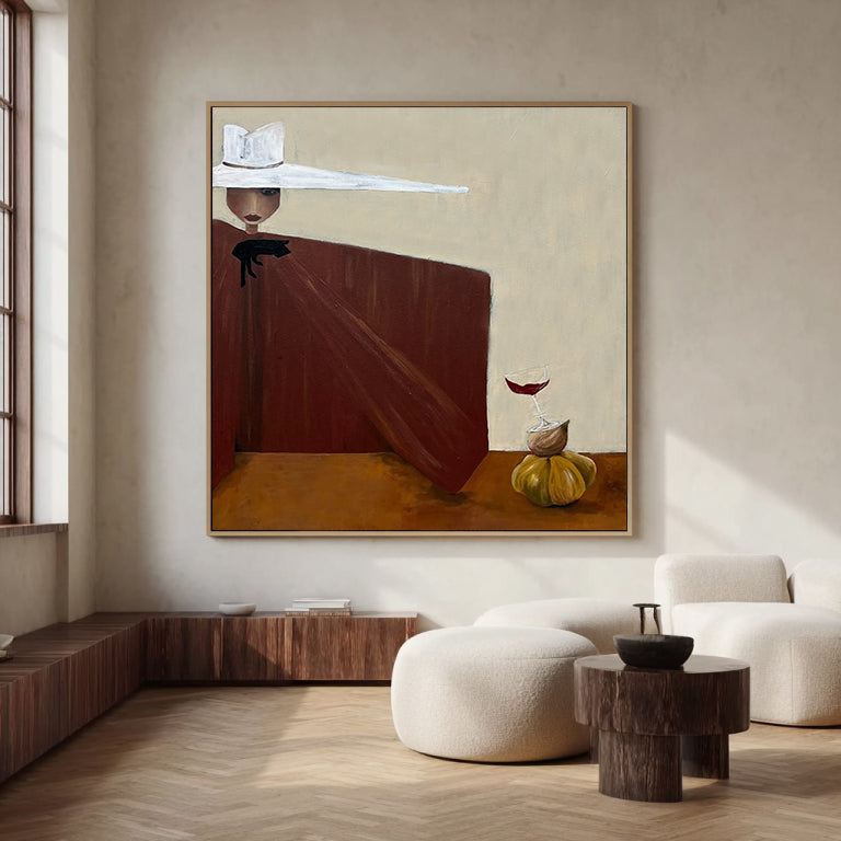 Modern Abstract Lady Wall Art Mid-century Modern Figure Painting
