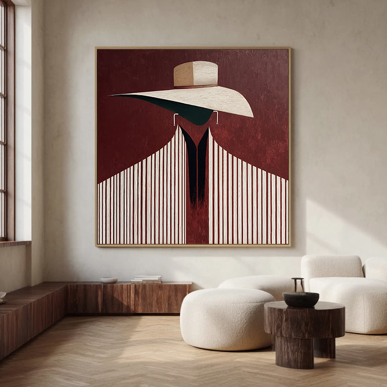 Hand-Painted Minimalist Portrait Art- Urban Chic Figural Oil Paintings